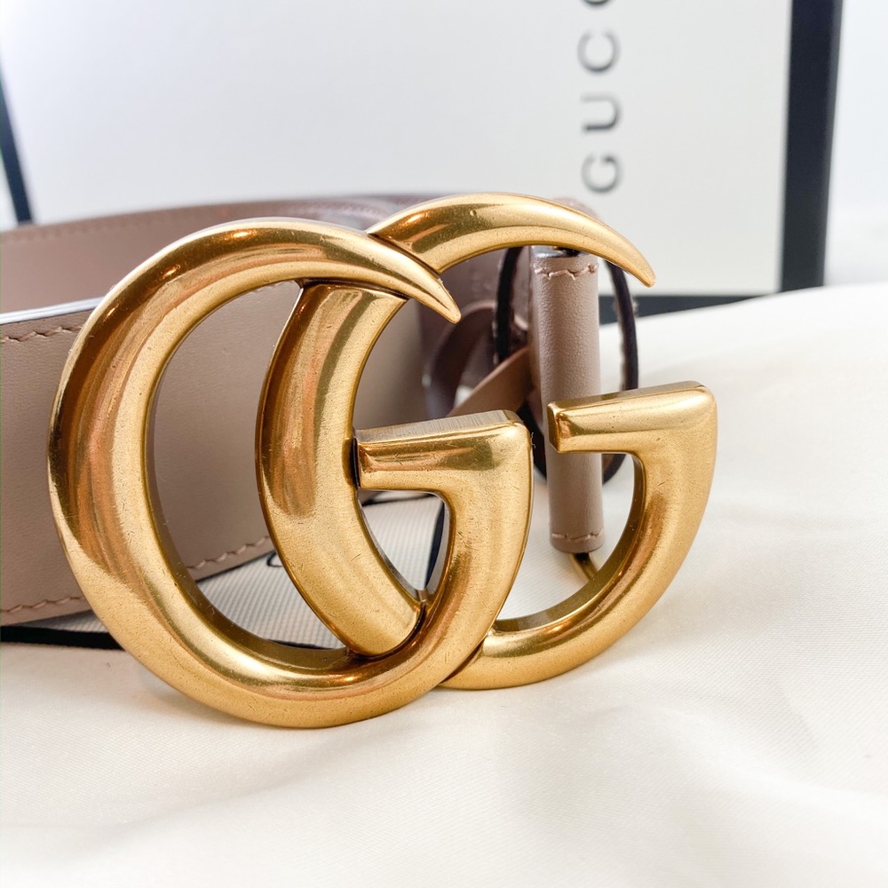 SOLD Gucci Double G Buckle Leather Belt 1.5” sz 75 - Picture 6 of 6